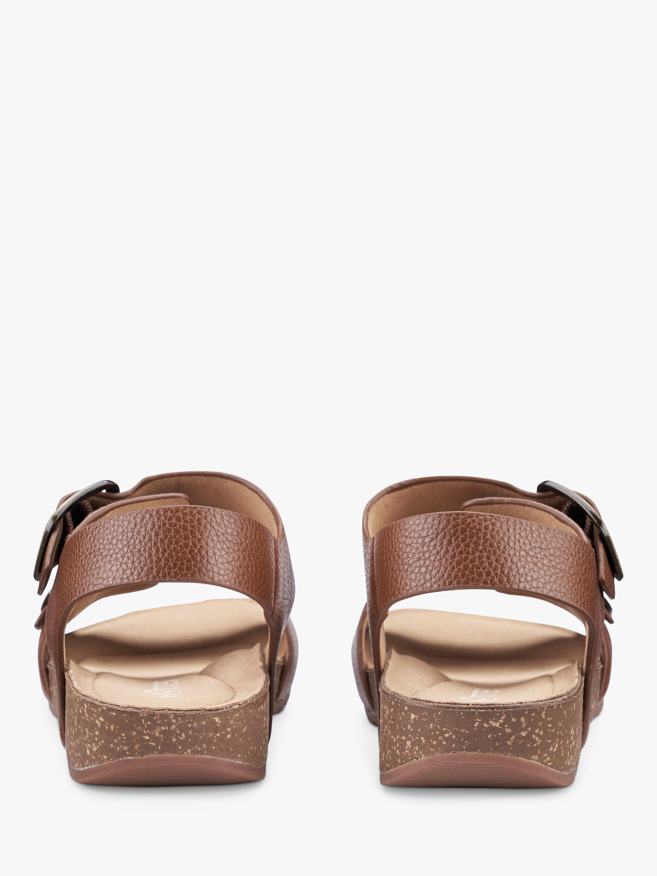 Product image 4 of 4, which shows Hotter Tourist II Extra Wide Fit Classic Cork Wedge Sandals, Rich Tan, 4