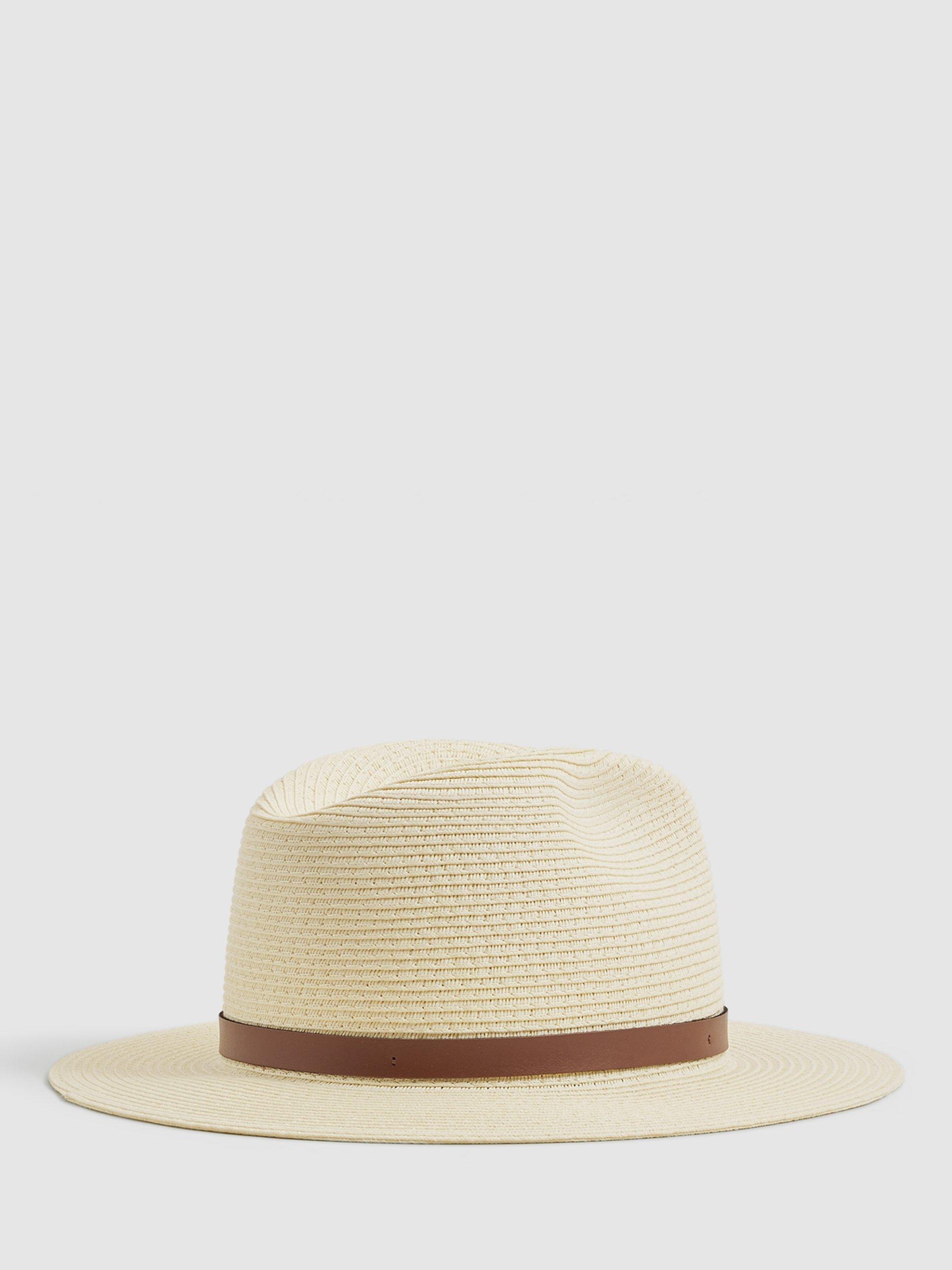 Product image 2 of 3, which shows Reiss Gigi Paper Straw Sun Hat, Natural, M-L