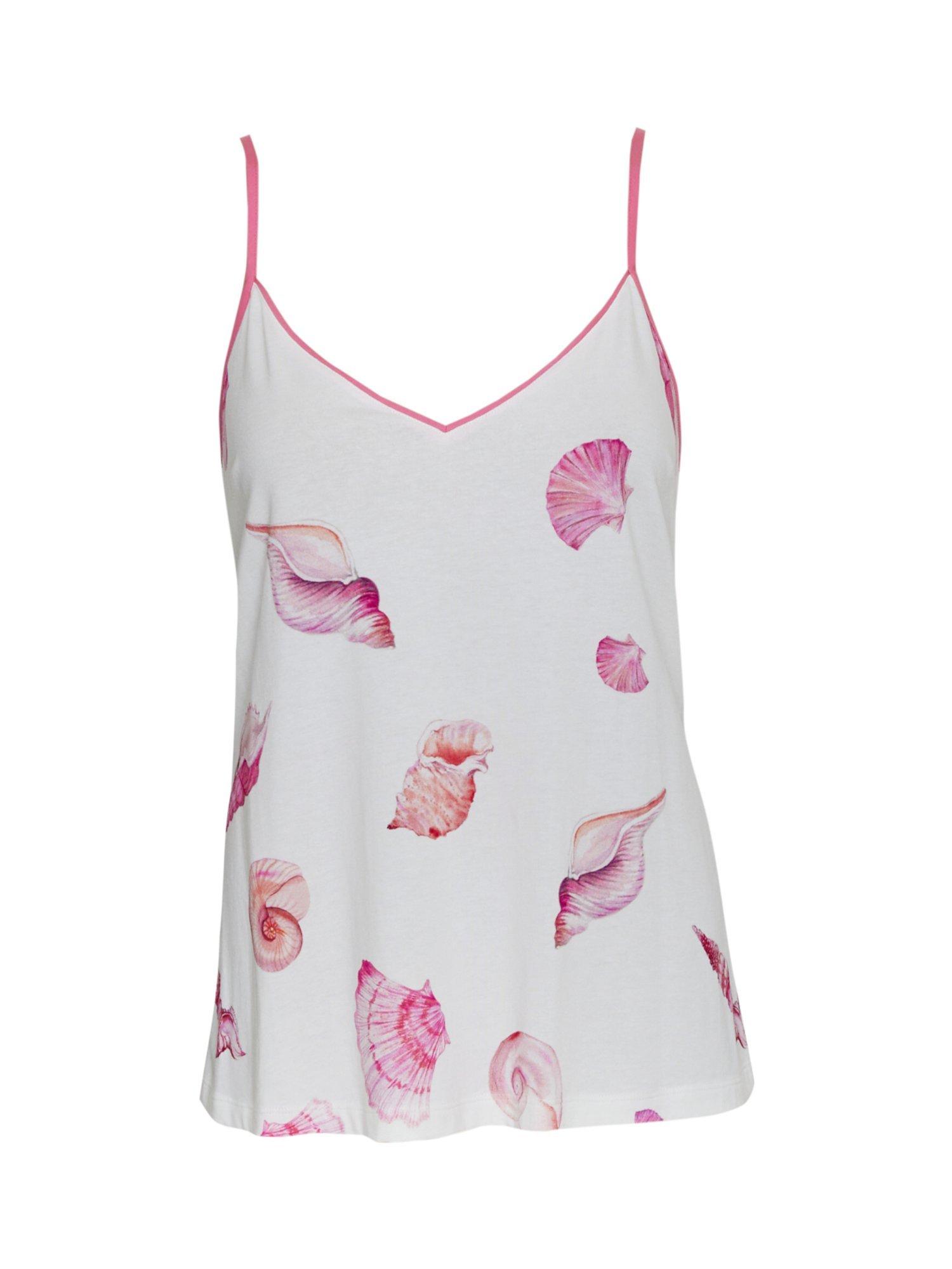 Product image 4 of 4, which shows Cyberjammies Shelly Shell Print Jersey Cami Pyjama Top, Cream, 28