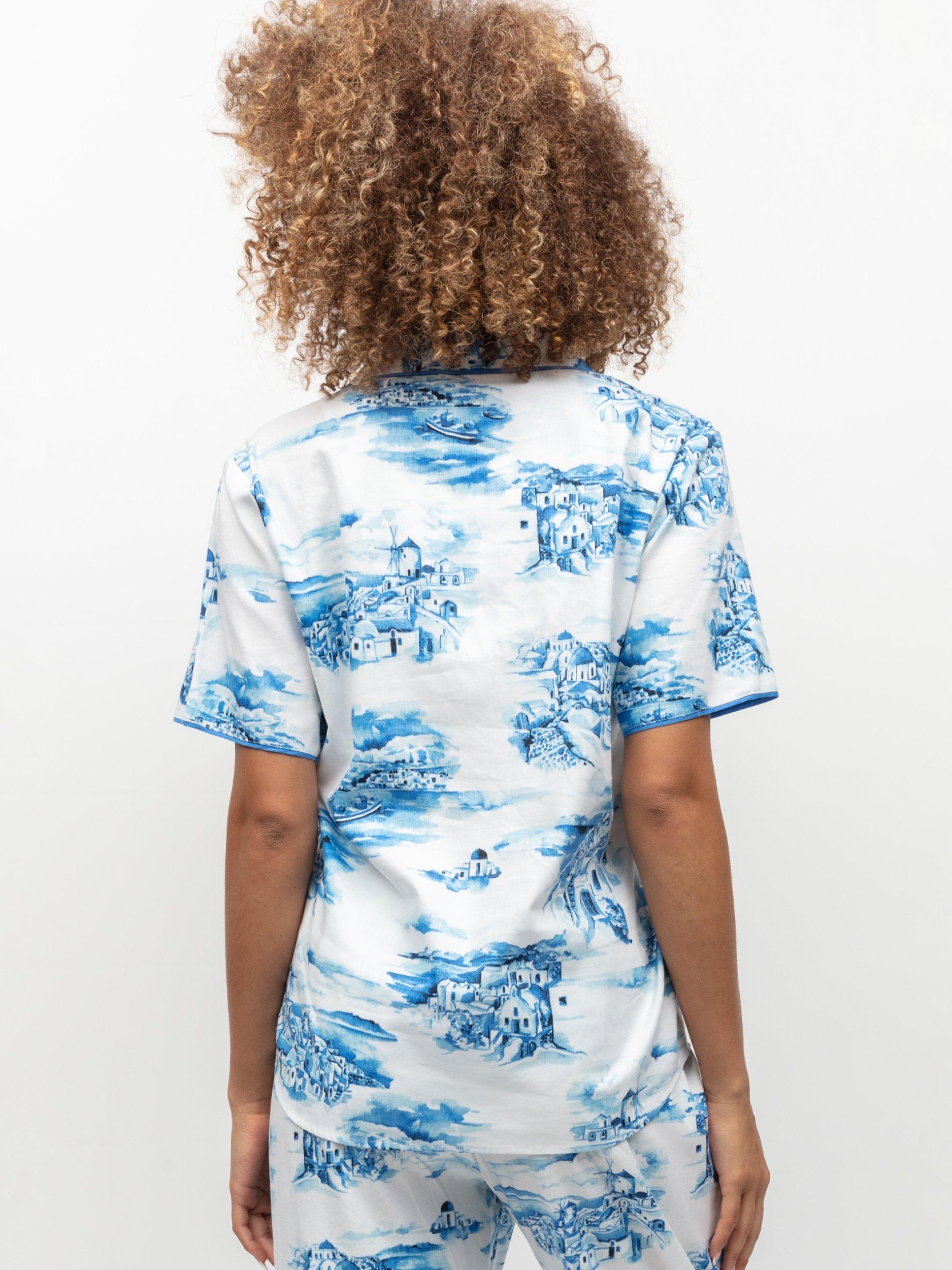 Product image 3 of 4, which shows Cyberjammies Donna Santorini Pyjama Top, White, 28