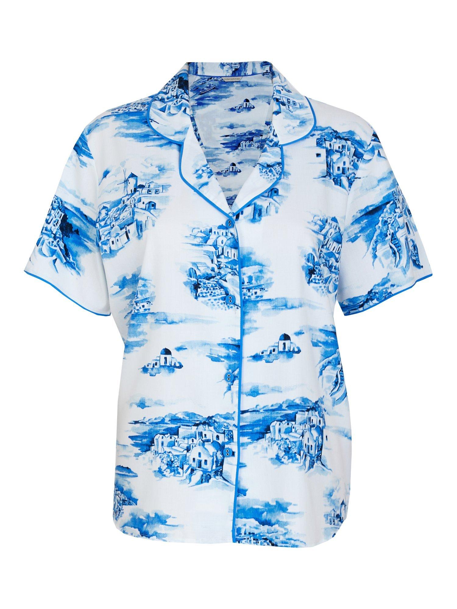 Product image 4 of 4, which shows Cyberjammies Donna Santorini Pyjama Top, White, 28