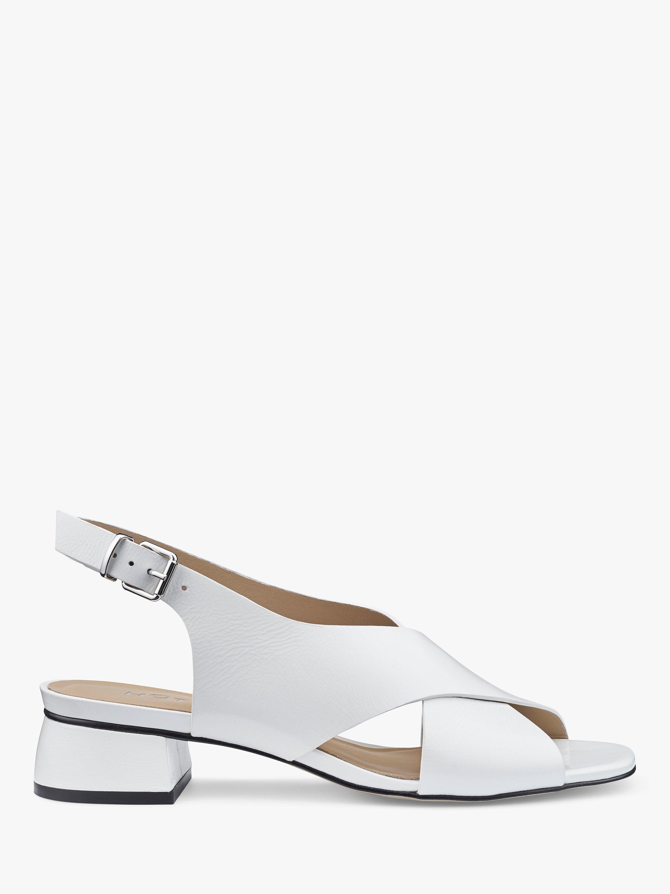 Hotter Sicily Classic Slingback Low Block Heels, White