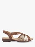 Hotter Flare Faux Reptile Leather and Nubuck Gladiator Sandals, Rich Tan, Rich Tan