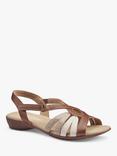 Hotter Flare Faux Reptile Leather and Nubuck Gladiator Sandals, Rich Tan, Rich Tan
