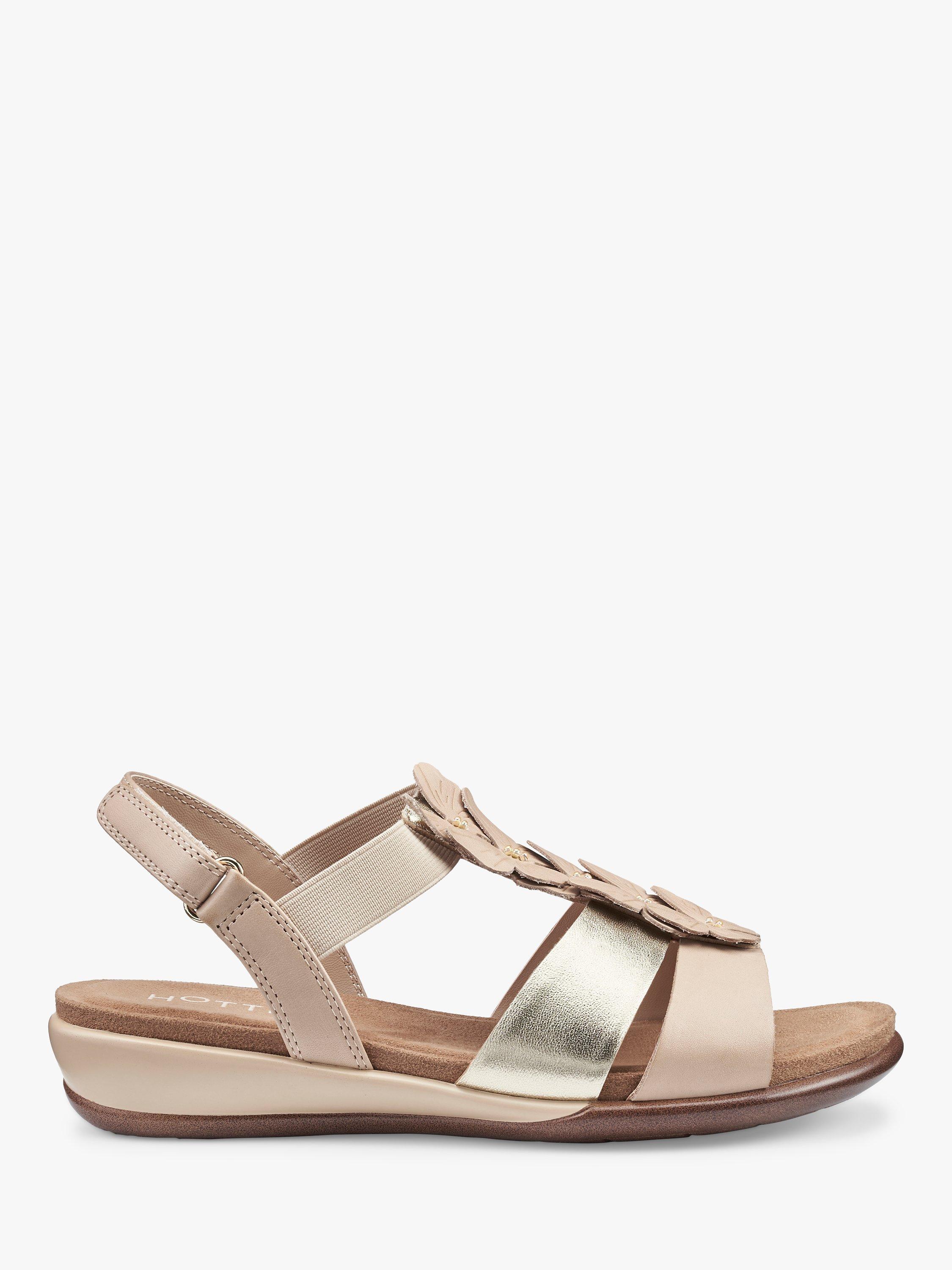 Hotter Pamplona Metallic Sandals, Nude/Gold