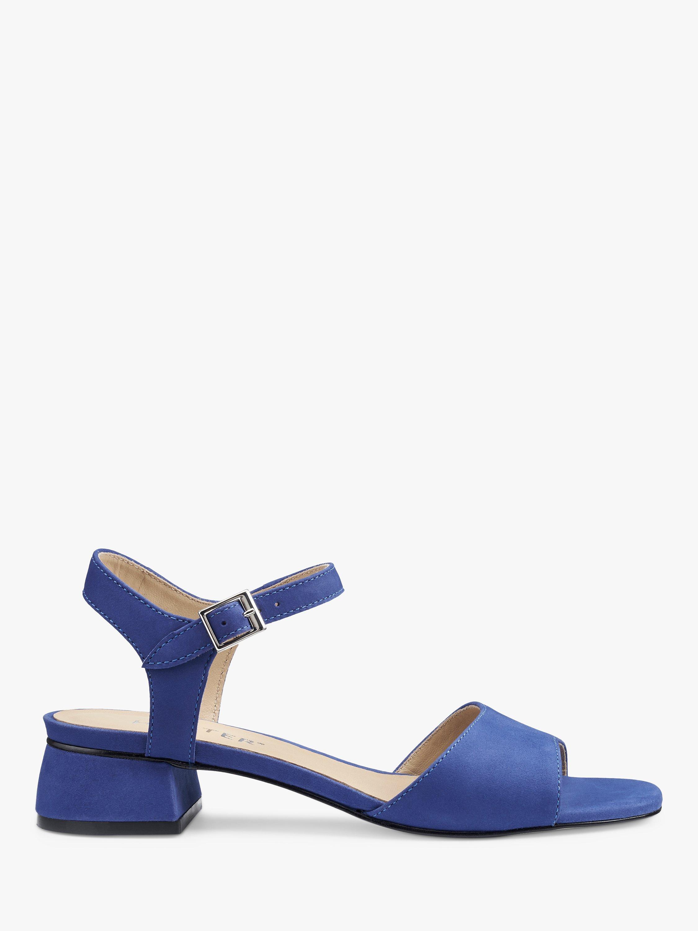 Hotter Amalfi Nubuck Block Heeled Sandals, Cobalt Blue