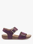 Hotter Tourist II Classic Cork Wedge Sandals, Damson