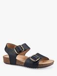 Hotter Tourist II Wide Fit Classic Cork Wedge Sandals, Black