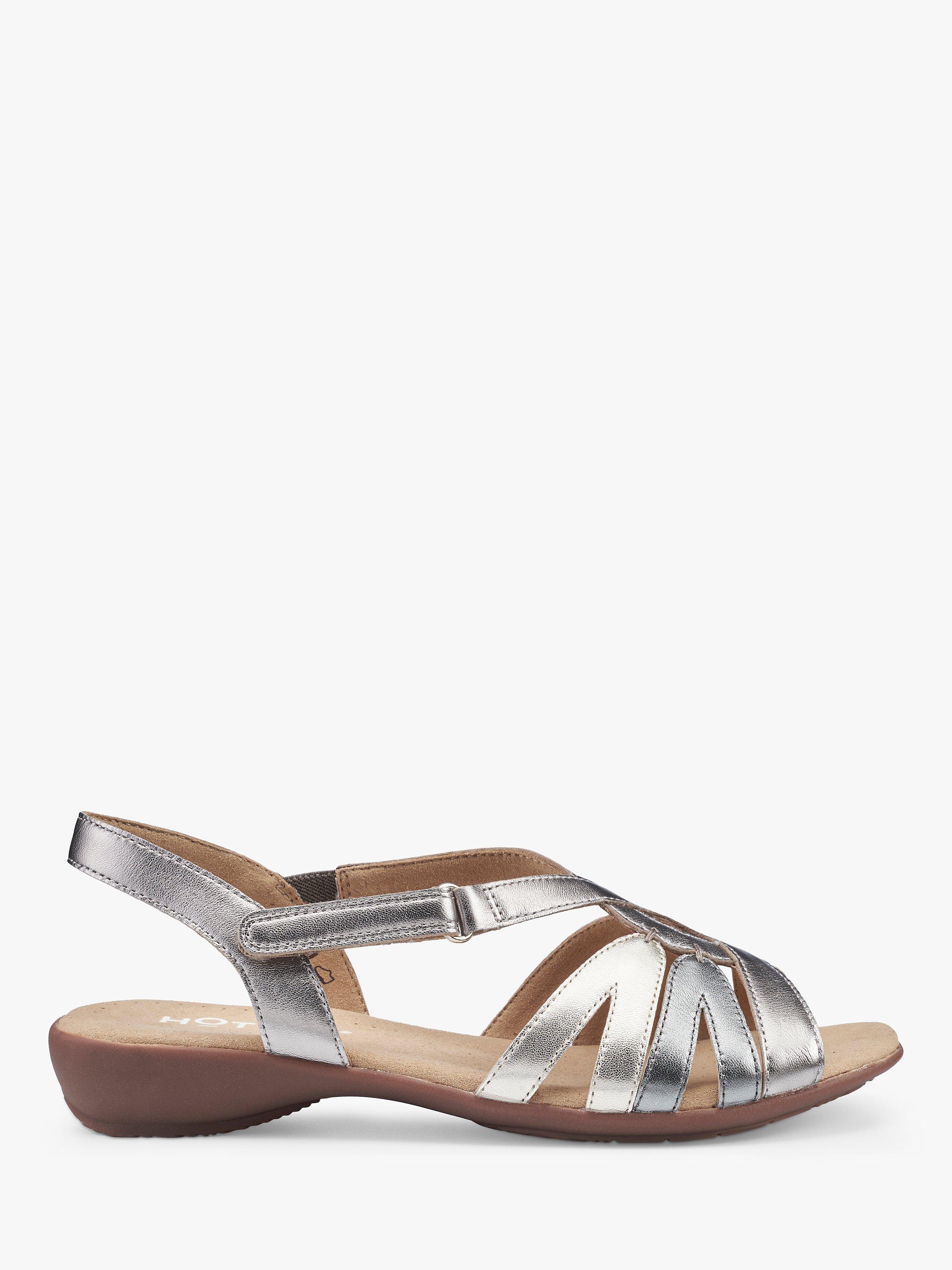 Hotter Flare Leather Gladiator Sandals, Rose Gold