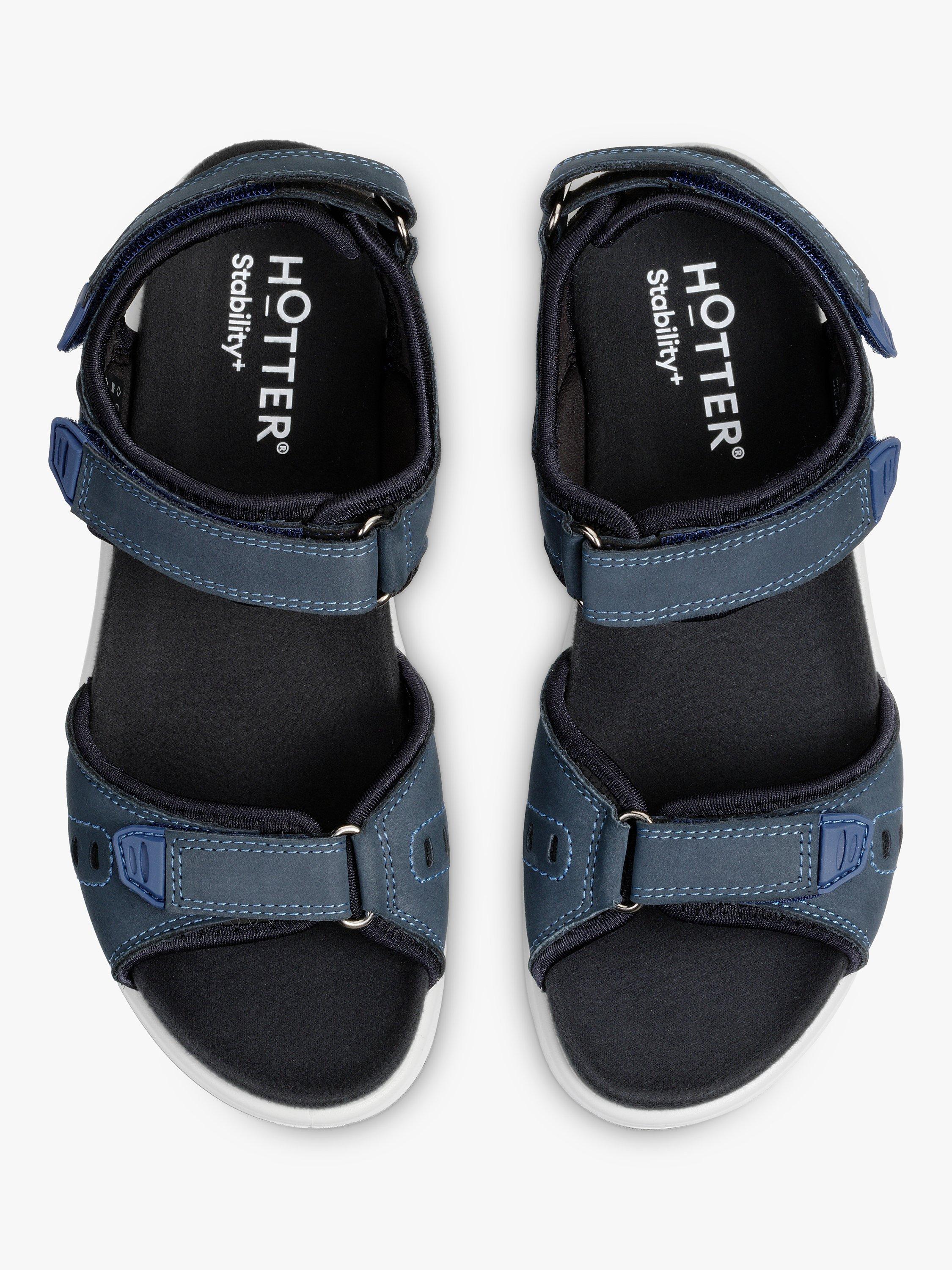 Product image 3 of 4, which shows Hotter Walk II Extra Wide Fit Nubuck Lightweight Walking Sandals, Navy, 6.5