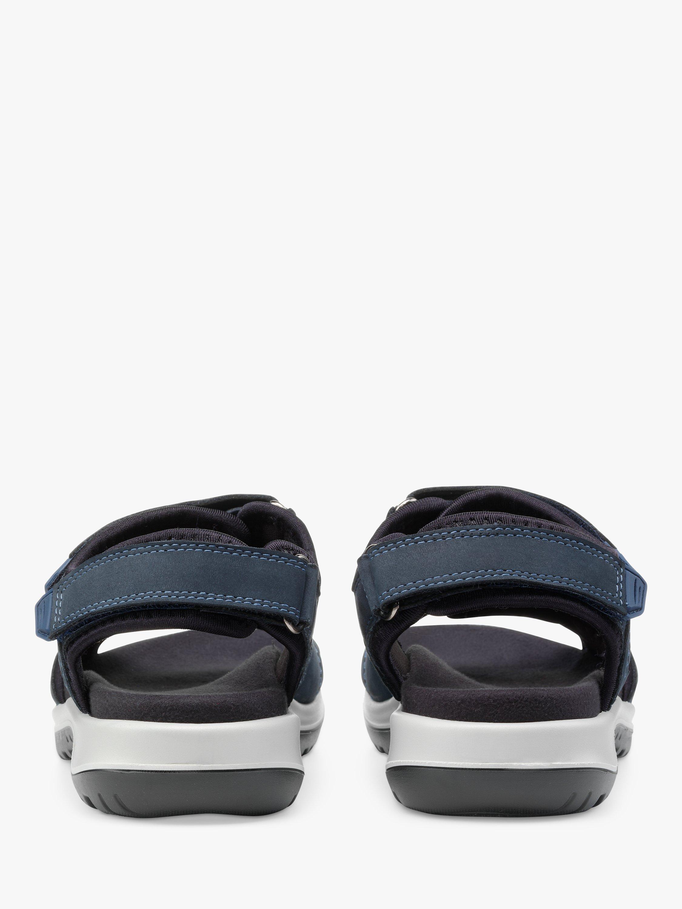 Product image 4 of 4, which shows Hotter Walk II Extra Wide Fit Nubuck Lightweight Walking Sandals, Navy, 6.5
