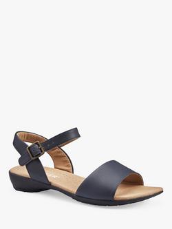 Hotter Tropic Wide Fit Classic Leather Sandals - view 2, Navy