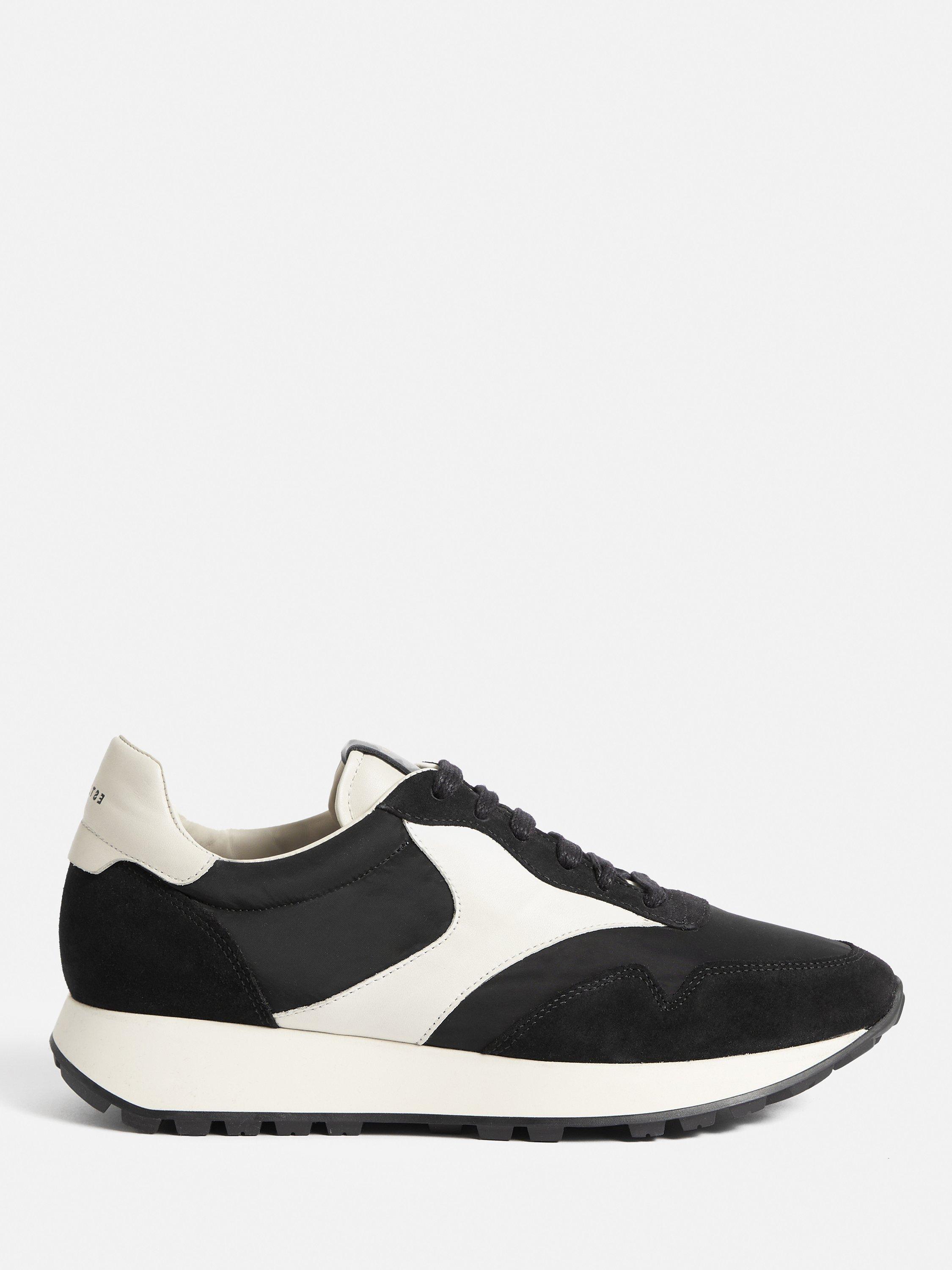 Jigsaw Finsbury Runner Style Trainers, Black/White