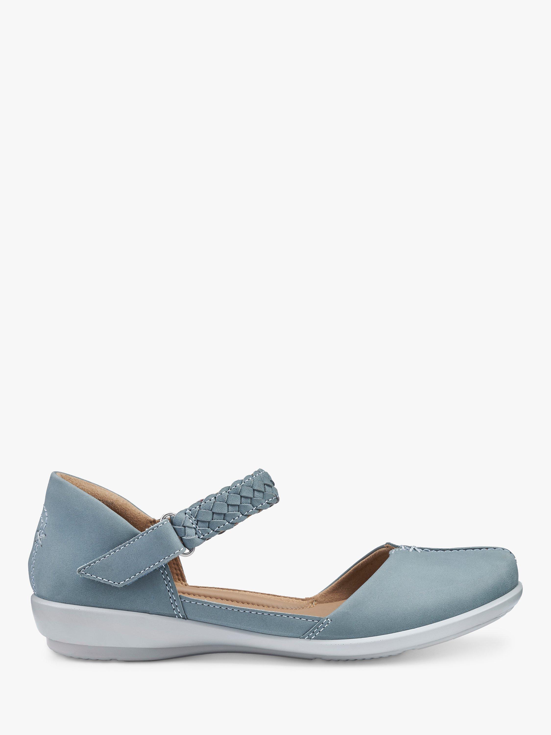 Hotter Lake Wide Fit Nubuck Summer Flat Shoes Sage