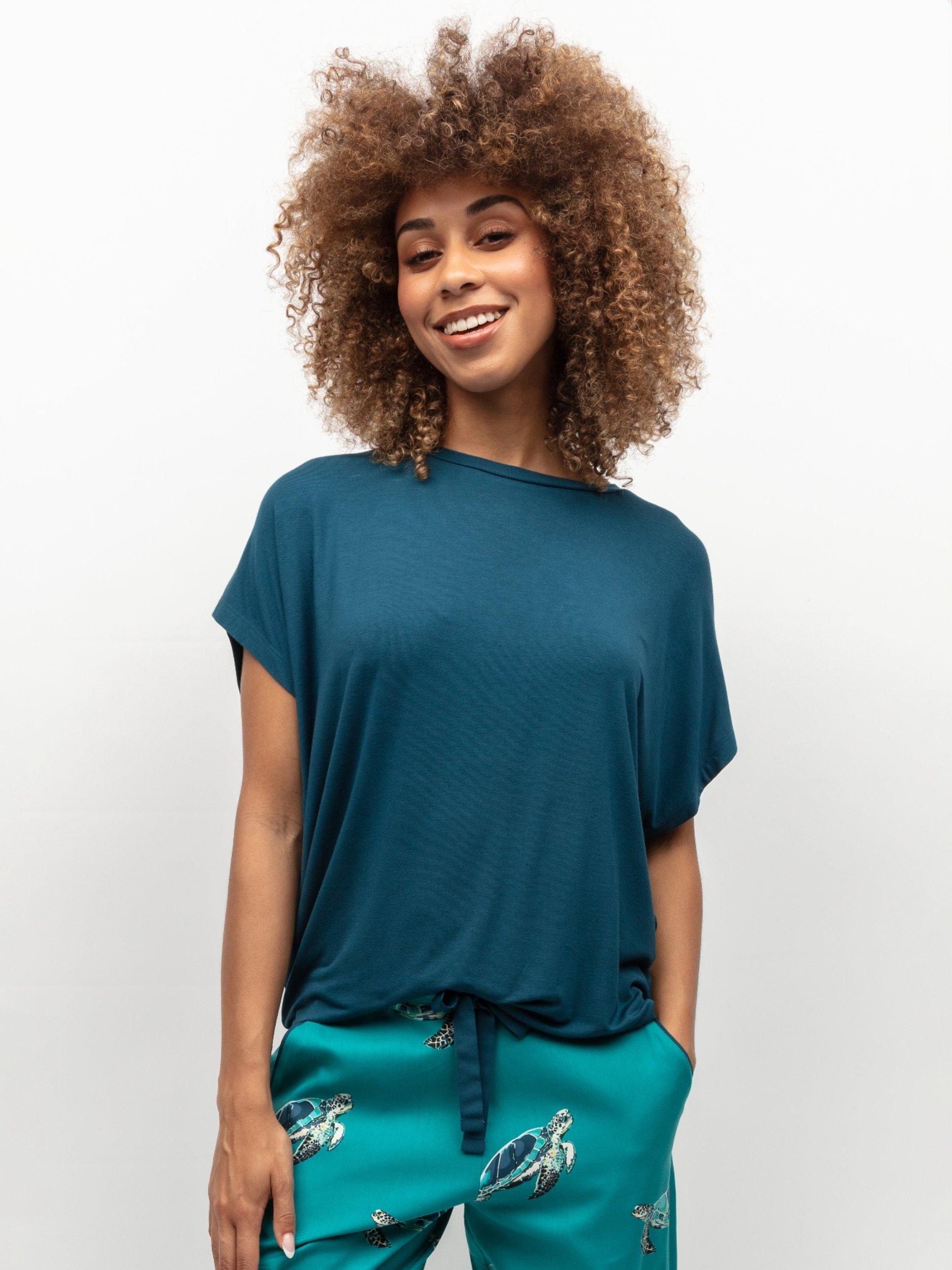 Cyberjammies Cove Jersey Slouch Pyjama Top, Teal