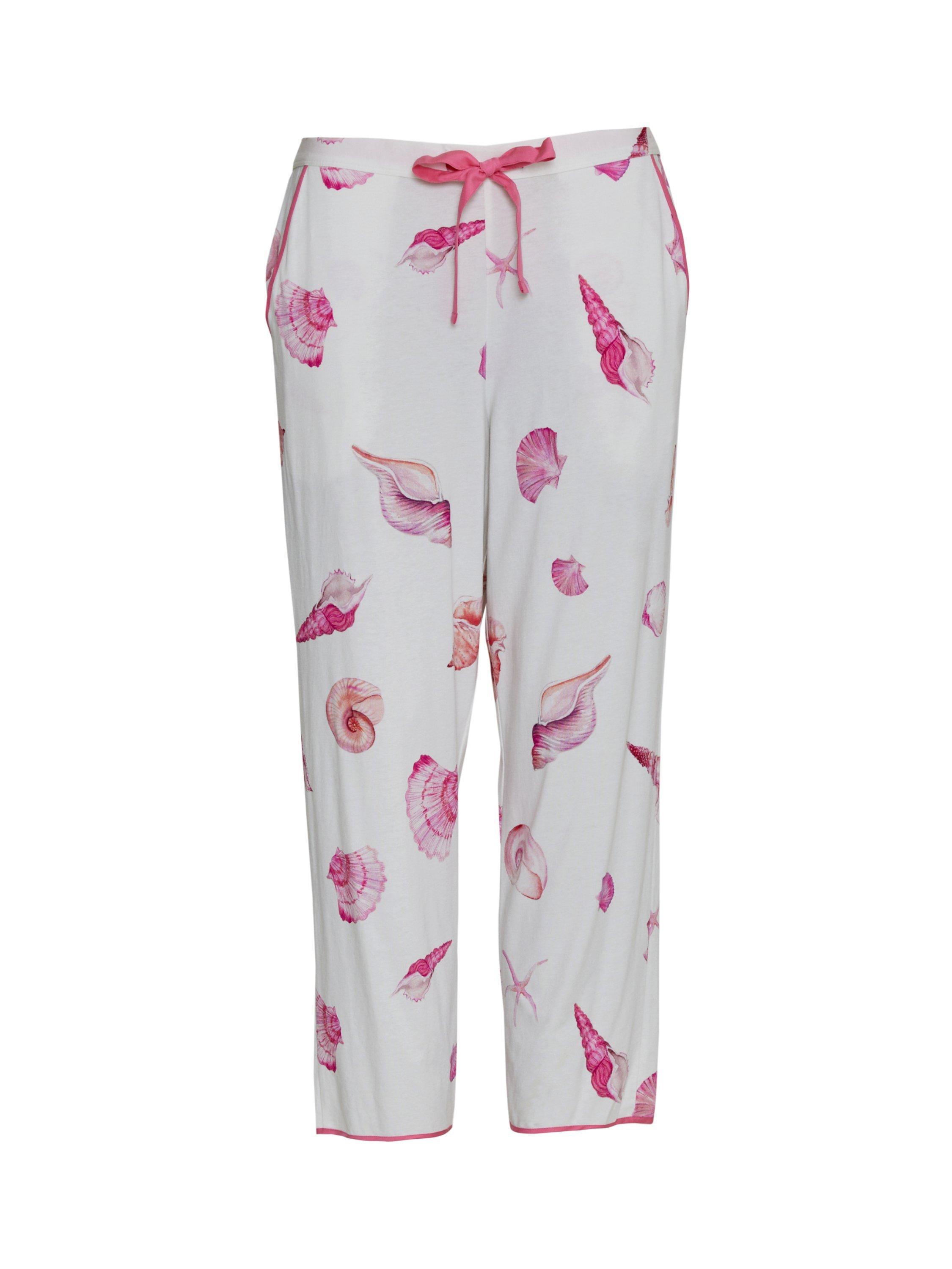 Product image 4 of 4, which shows Cyberjammies Shelly Shell Print Jersey Cropped Pyjama Bottoms, Cream, 28