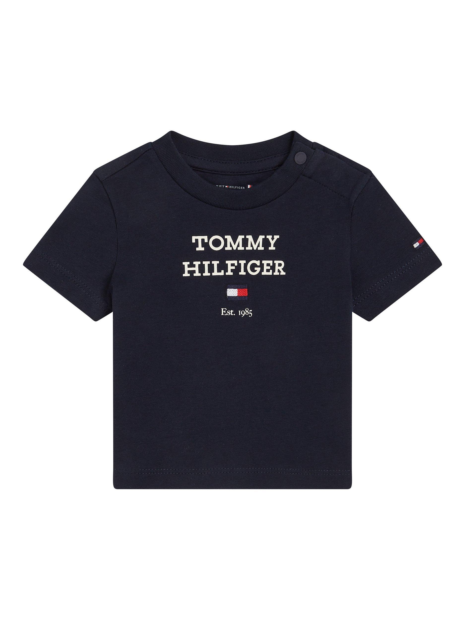 Tommy Hilfiger Baby Logo Short Sleeve T-Shirt, Desert Sky