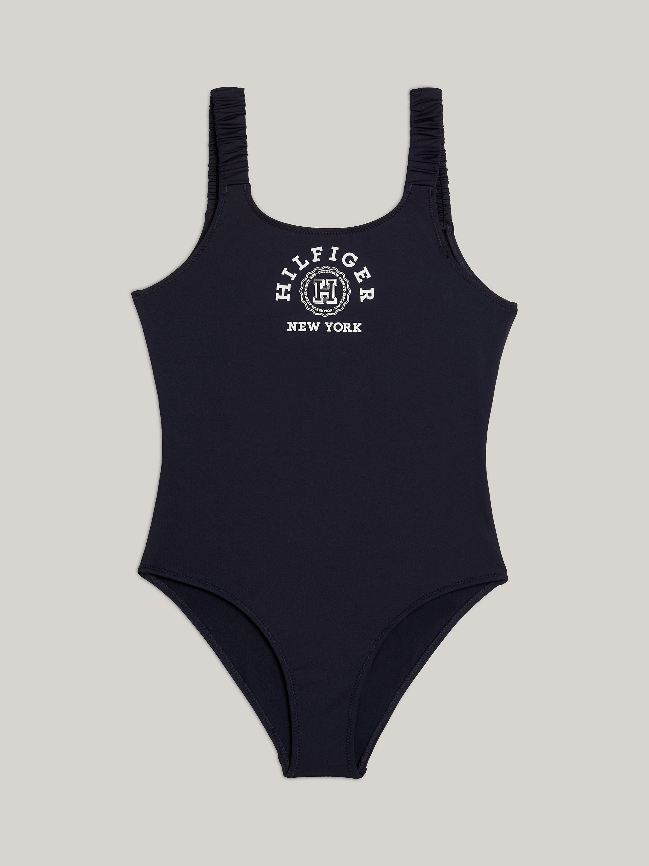 Tommy Hilfiger Kids' Logo One Piece Swimsuit, Desert Sky