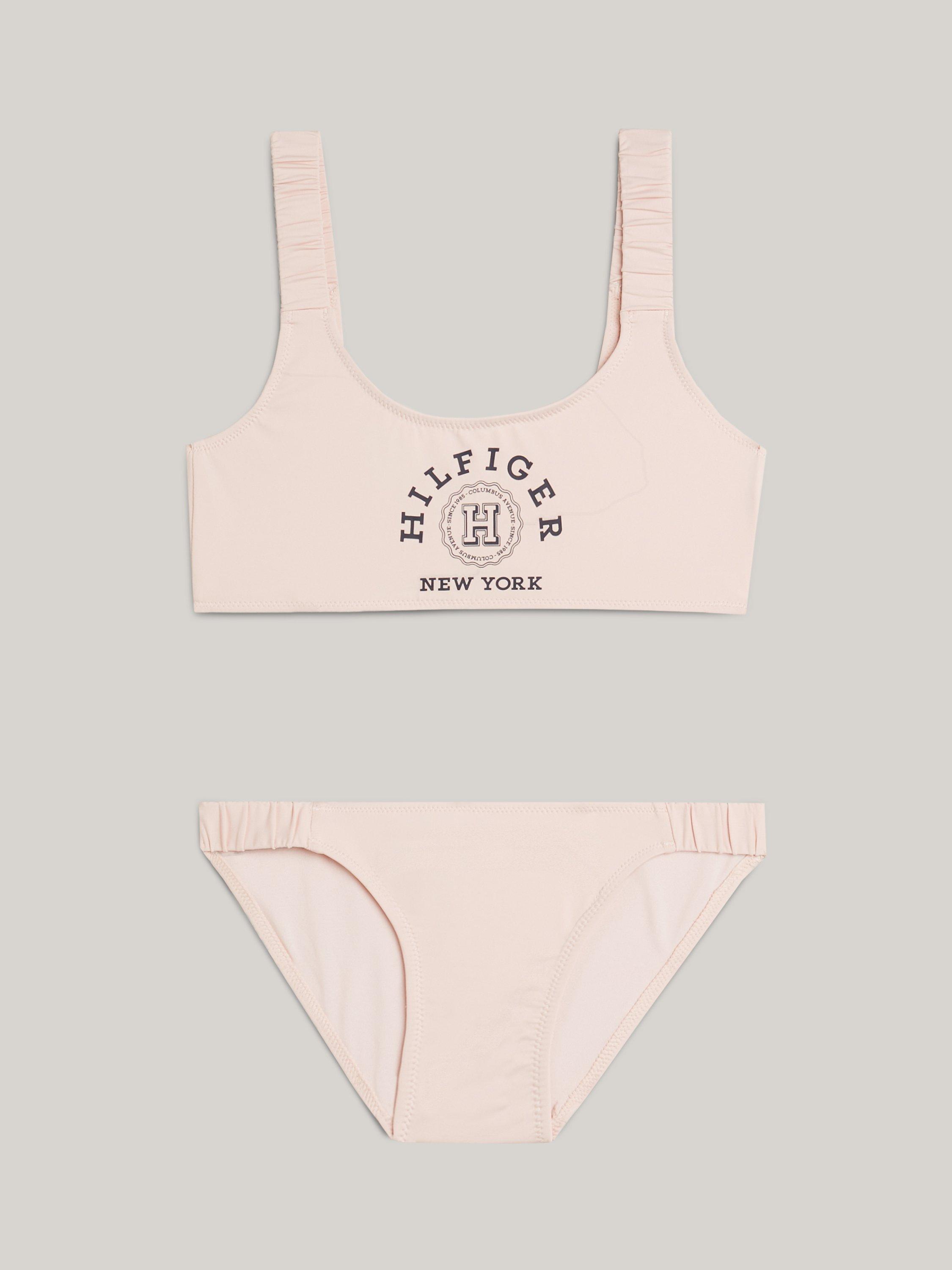 Tommy Hilfiger Kids' Logo Crop Top Swim Set, Whimsy Pink