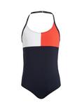 Tommy Hilfiger Kids' Logo One Piece Swimsuit, Desert Sky