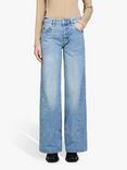 SISLEY Wide Leg Jeans, Blue Denim