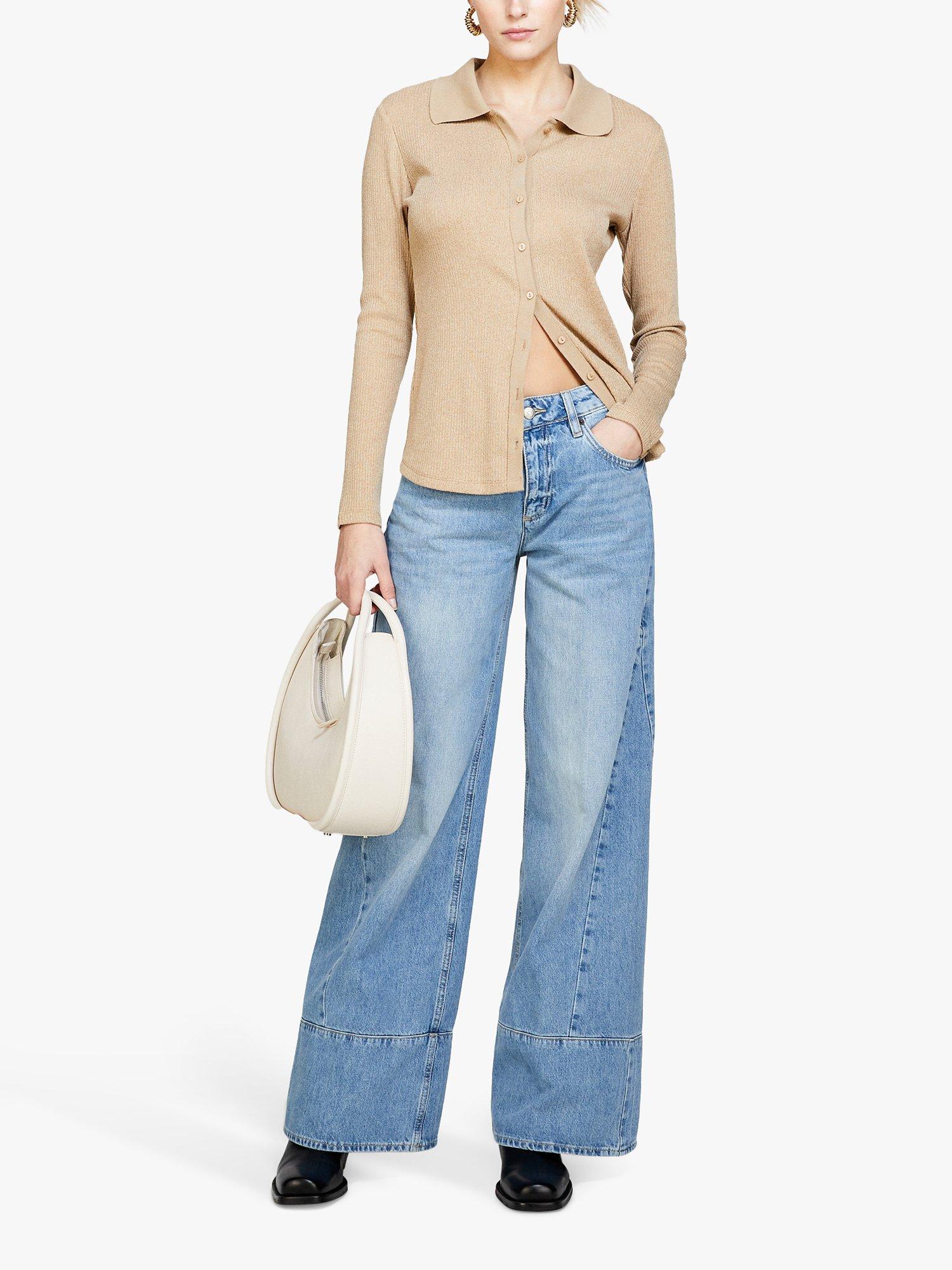 SISLEY Wide Leg Jeans Blue Denim