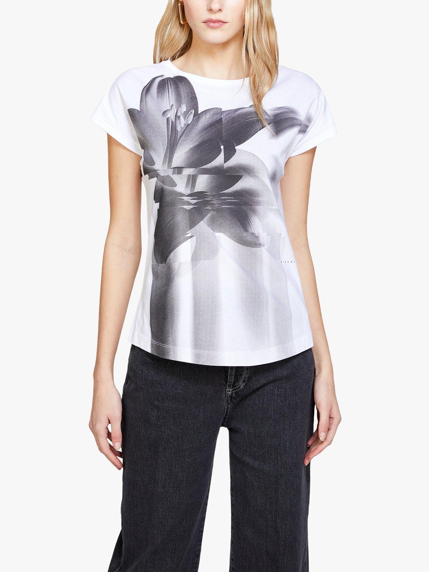 SISLEY Slim Fit Cotton T-Shirt, White
