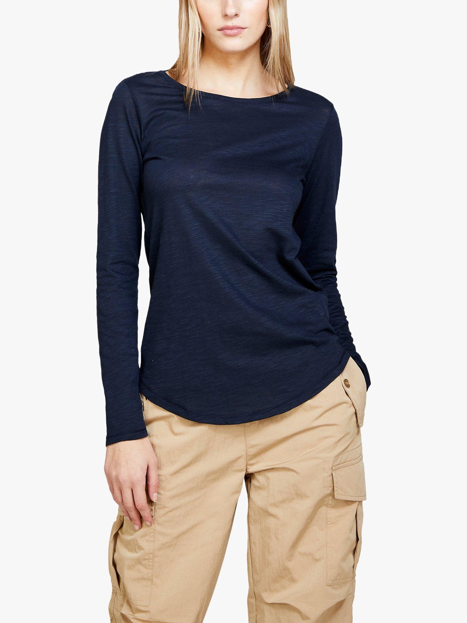Product image 1 of 4, which shows SISLEY Long Sleeve T-Shirt, Blue, XS