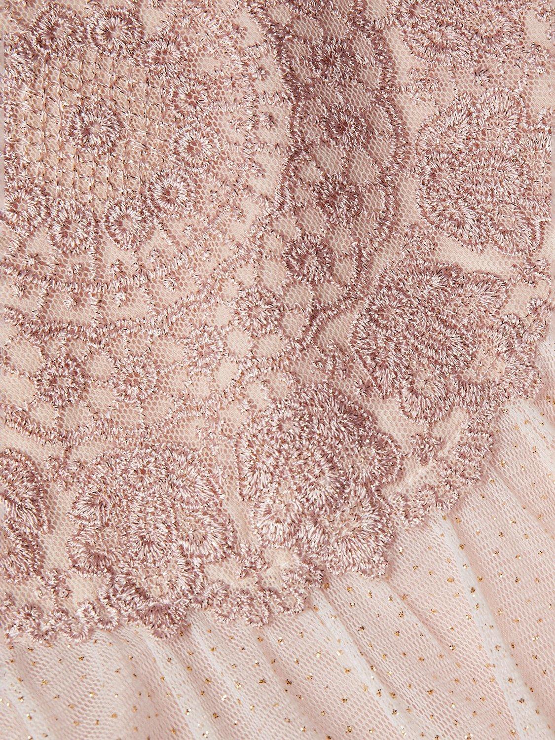 Product image 3 of 3, which shows Monsoon Baby Estella Dress, Pink, 0-3 months