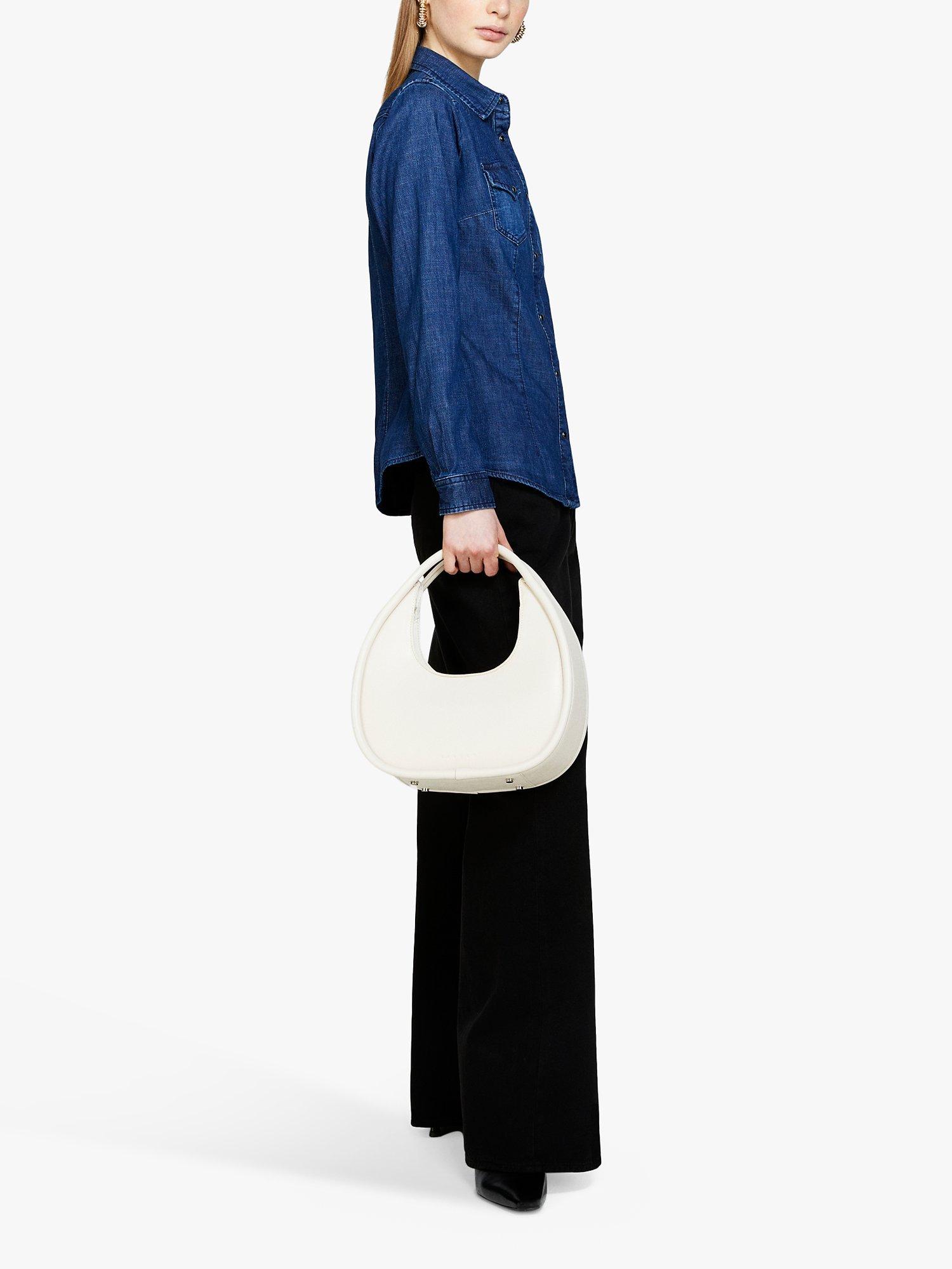 Product image 4 of 5, which shows SISLEY Slim Fit Stretch Denim Shirt, Dark Blue, XS