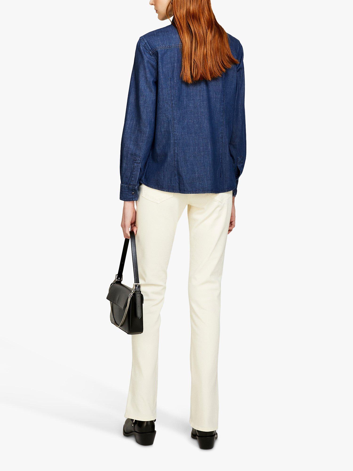 Product image 2 of 5, which shows Sisley Comfort Fit Cotton Denim Shirt, Blue Denim, XS