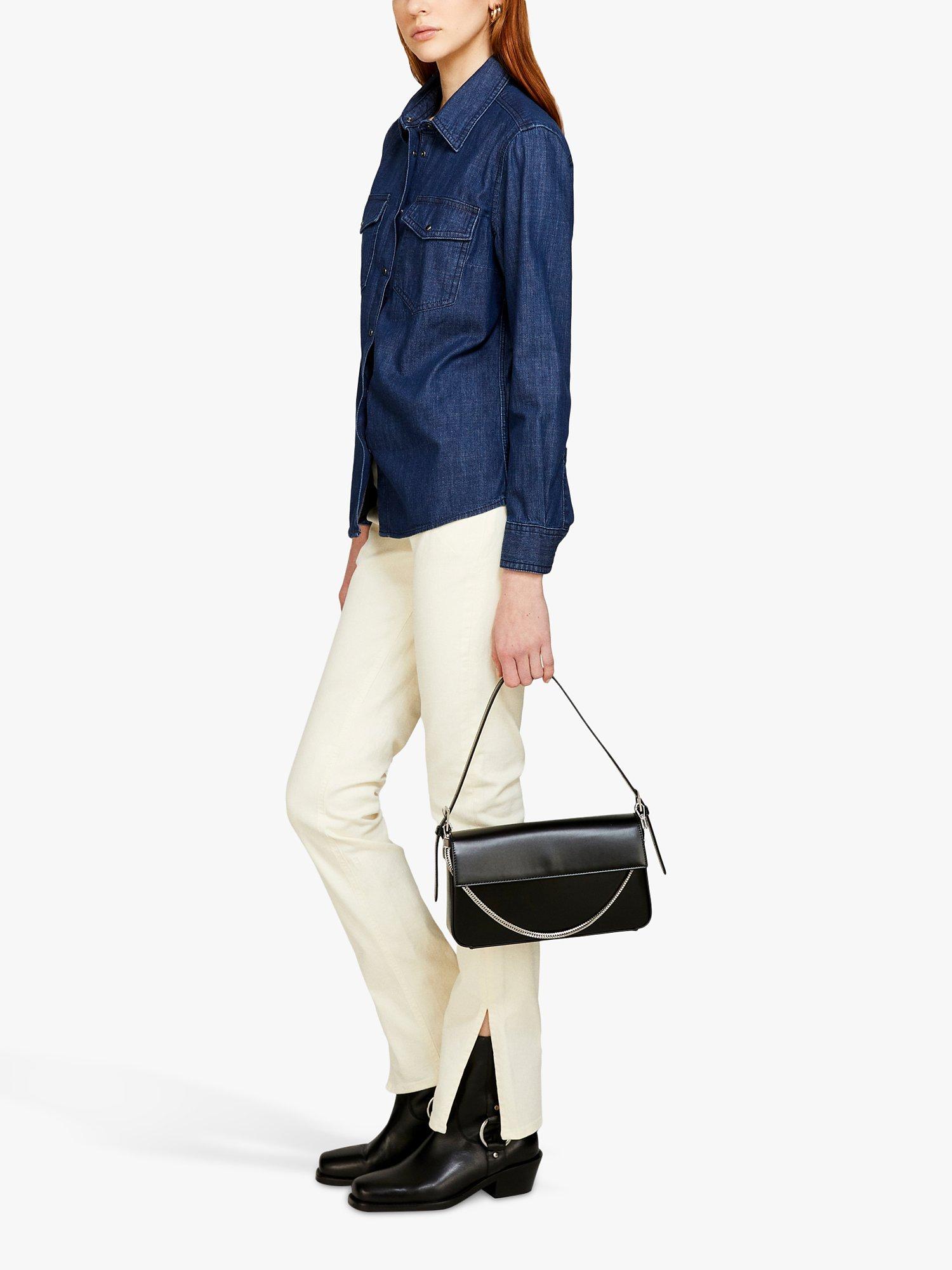 Product image 4 of 5, which shows Sisley Comfort Fit Cotton Denim Shirt, Blue Denim, XS