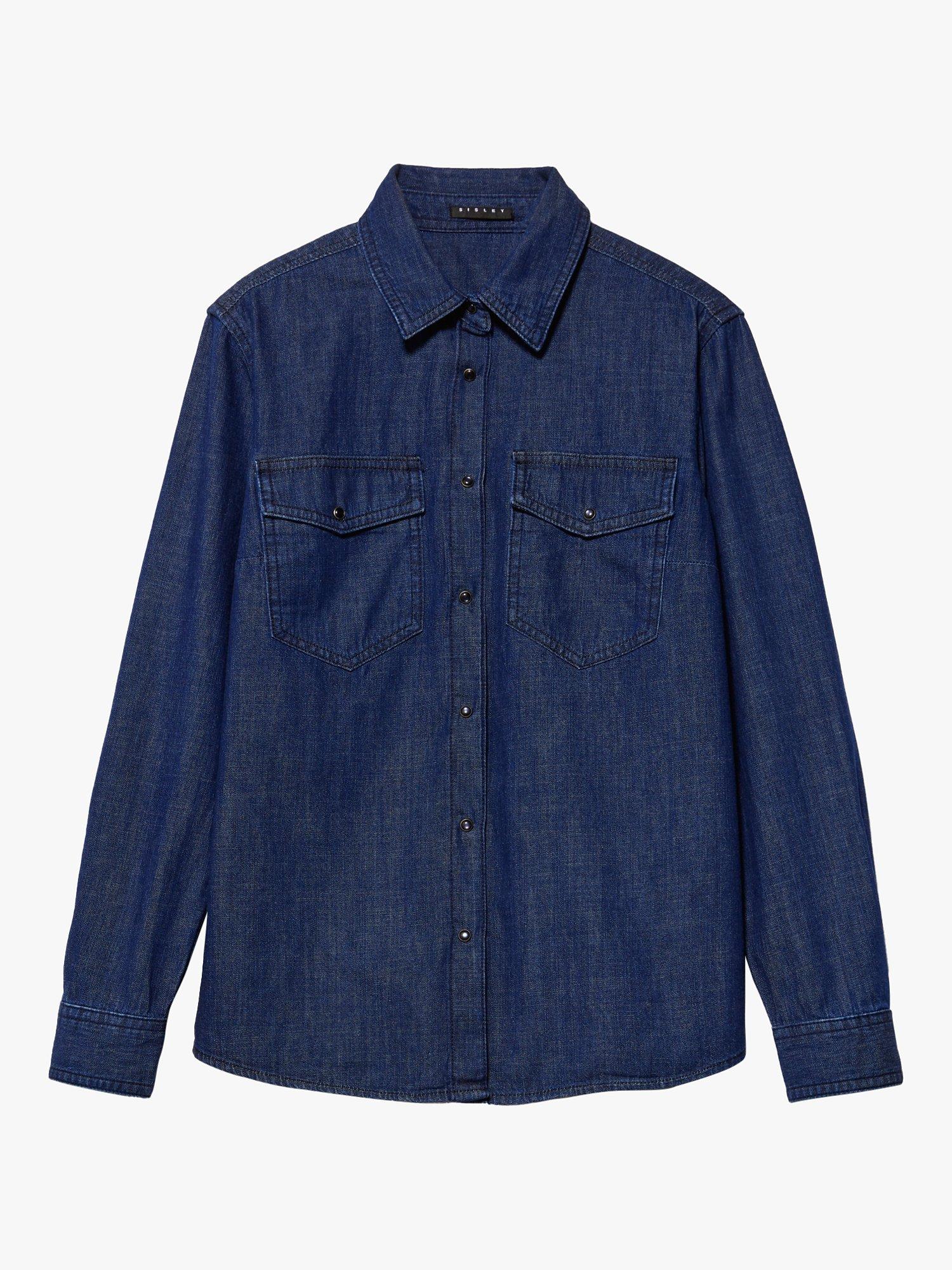 Product image 5 of 5, which shows Sisley Comfort Fit Cotton Denim Shirt, Blue Denim, XS