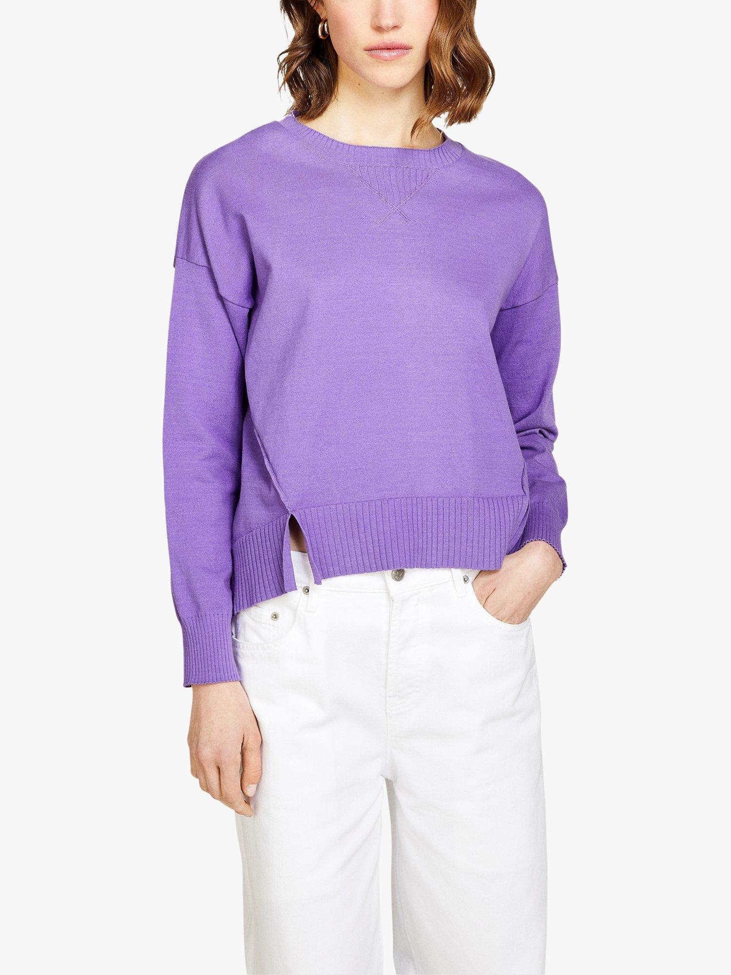 SISLEY Slits Fine Cotton Blend Jumper, Violet