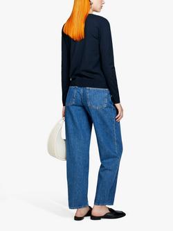 SISLEY Ribbed Crew Neck Jumper - view 2, Blue