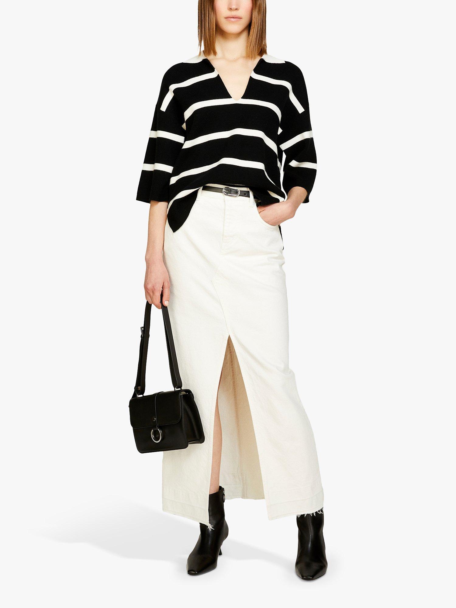 Product image 3 of 5, which shows SISLEY Striped Maxi Polo Shirt, Black, L