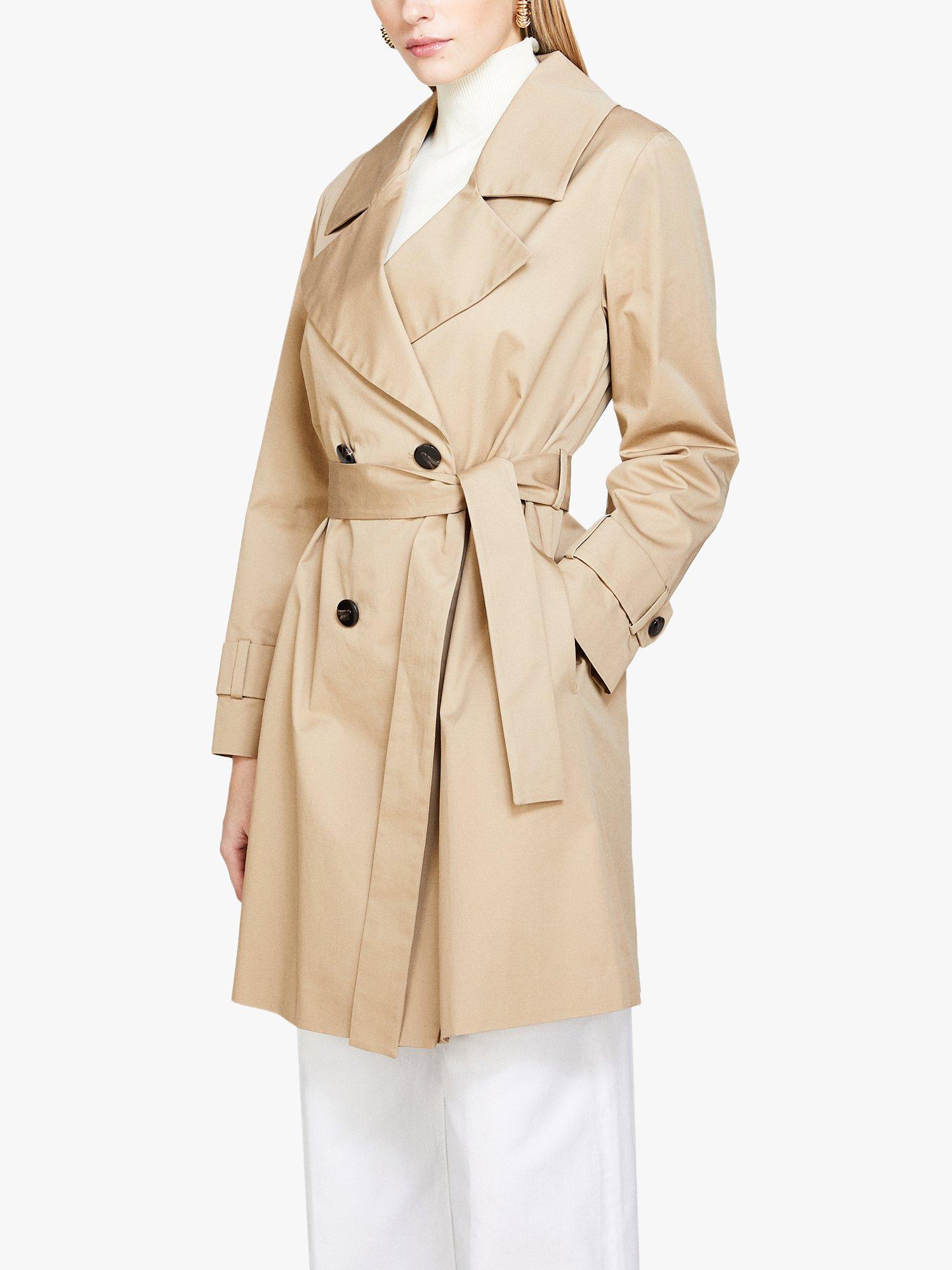 SISLEY Oversized Fit Sash Waist Trench Coat Beige 12