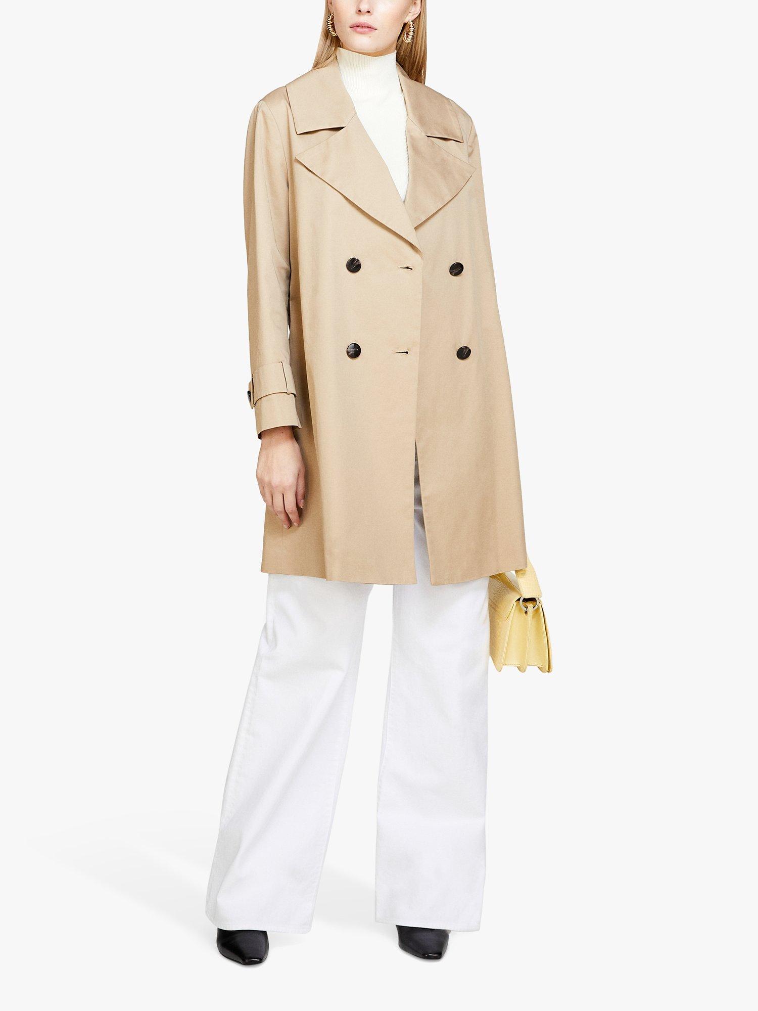 Product image 3 of 5, which shows SISLEY Oversized Fit Sash Waist Trench Coat, Beige, 12