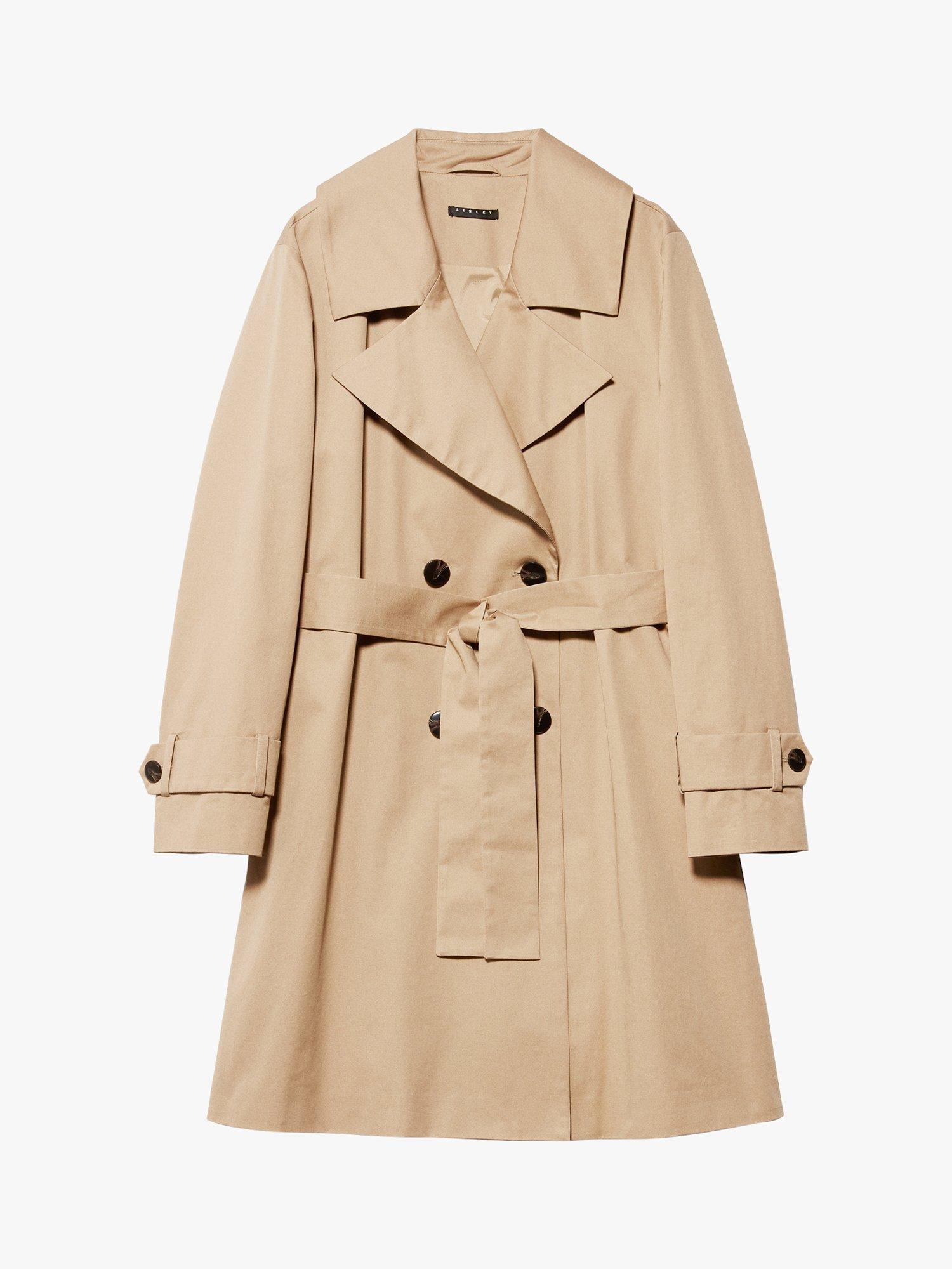 Product image 5 of 5, which shows SISLEY Oversized Fit Sash Waist Trench Coat, Beige, 12