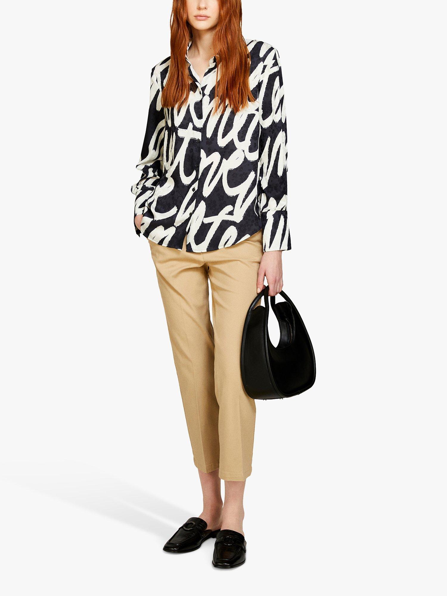 Product image 3 of 5, which shows SISLEY Cropped Trousers, Beige, 10