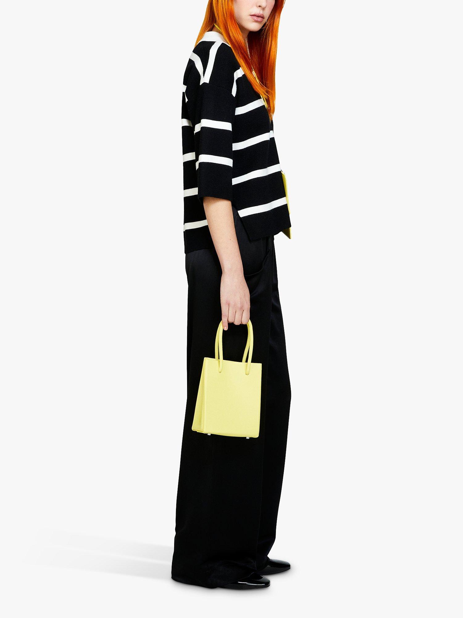Product image 4 of 4, which shows SISLEY Satin Flare Fit Trousers, Black, S