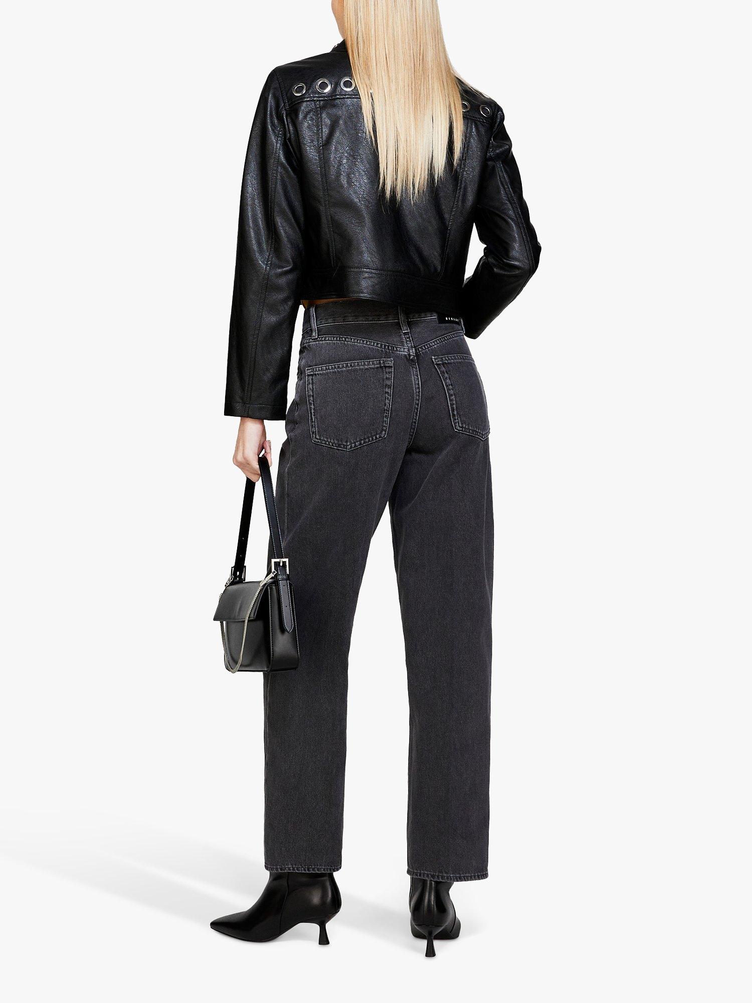 Product image 2 of 5, which shows SISLEY Boxy Fit Eyelet Detail Jacket, Black, 12