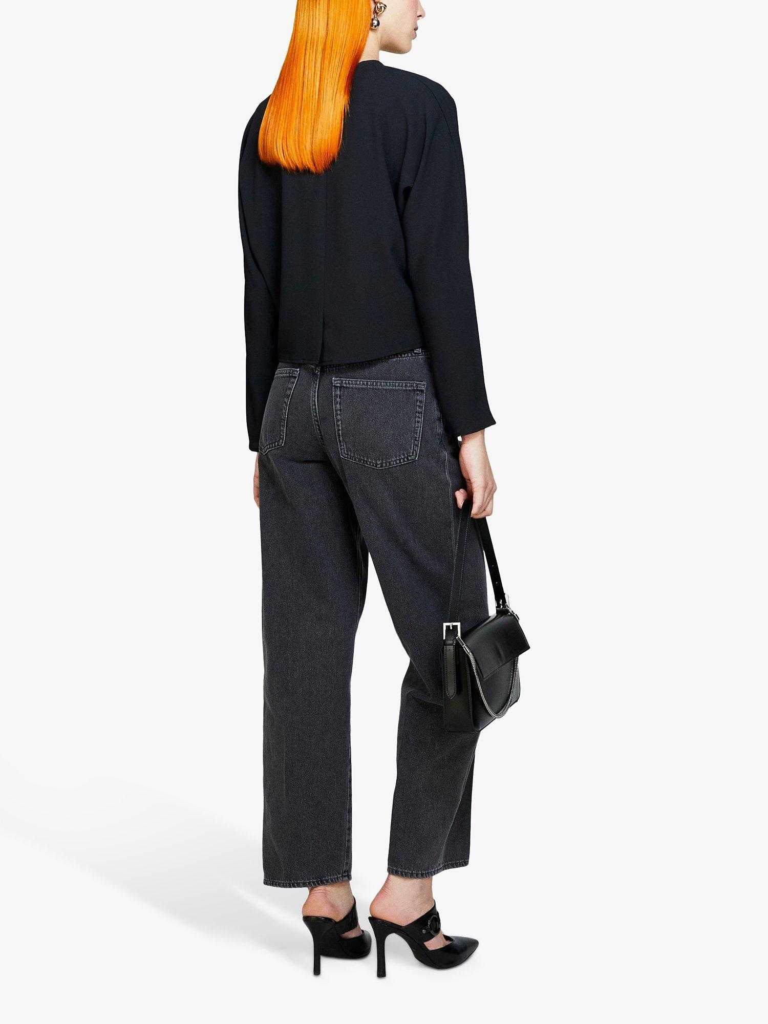 Product image 2 of 5, which shows SISLEY Soft Crepe De Chine Crisscross Top, Black, L