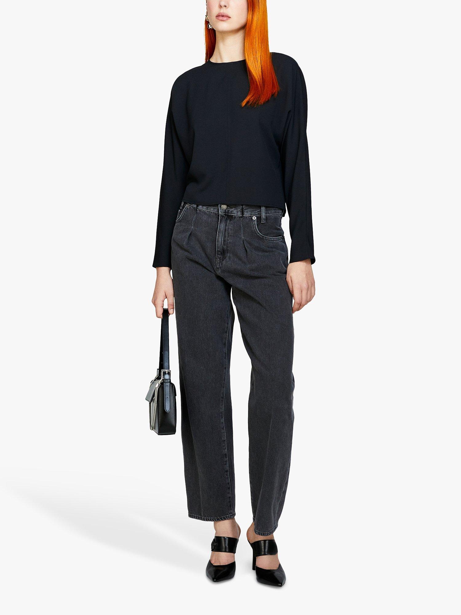 Product image 3 of 5, which shows SISLEY Soft Crepe De Chine Crisscross Top, Black, L