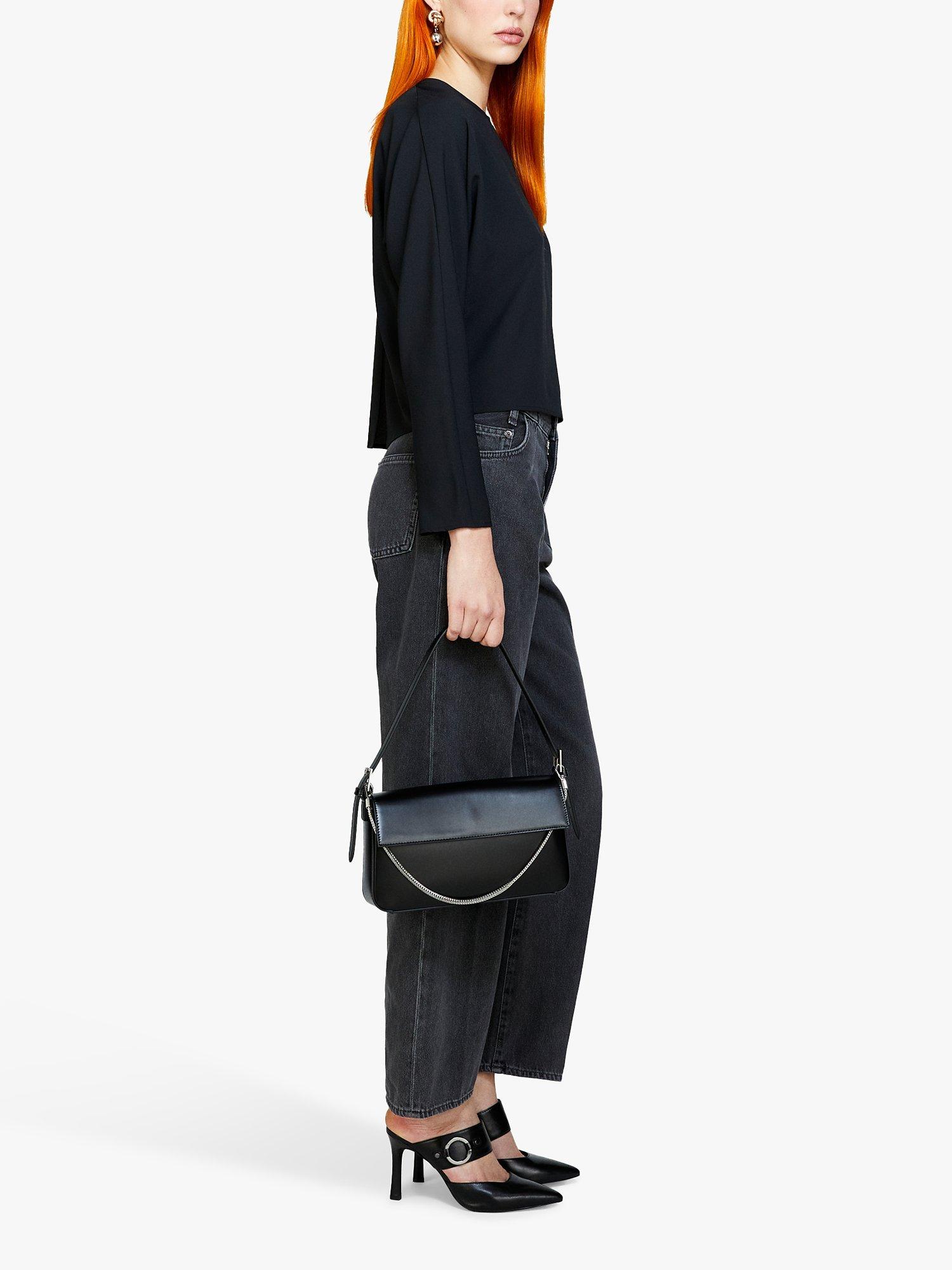 Product image 4 of 5, which shows SISLEY Soft Crepe De Chine Crisscross Top, Black, L