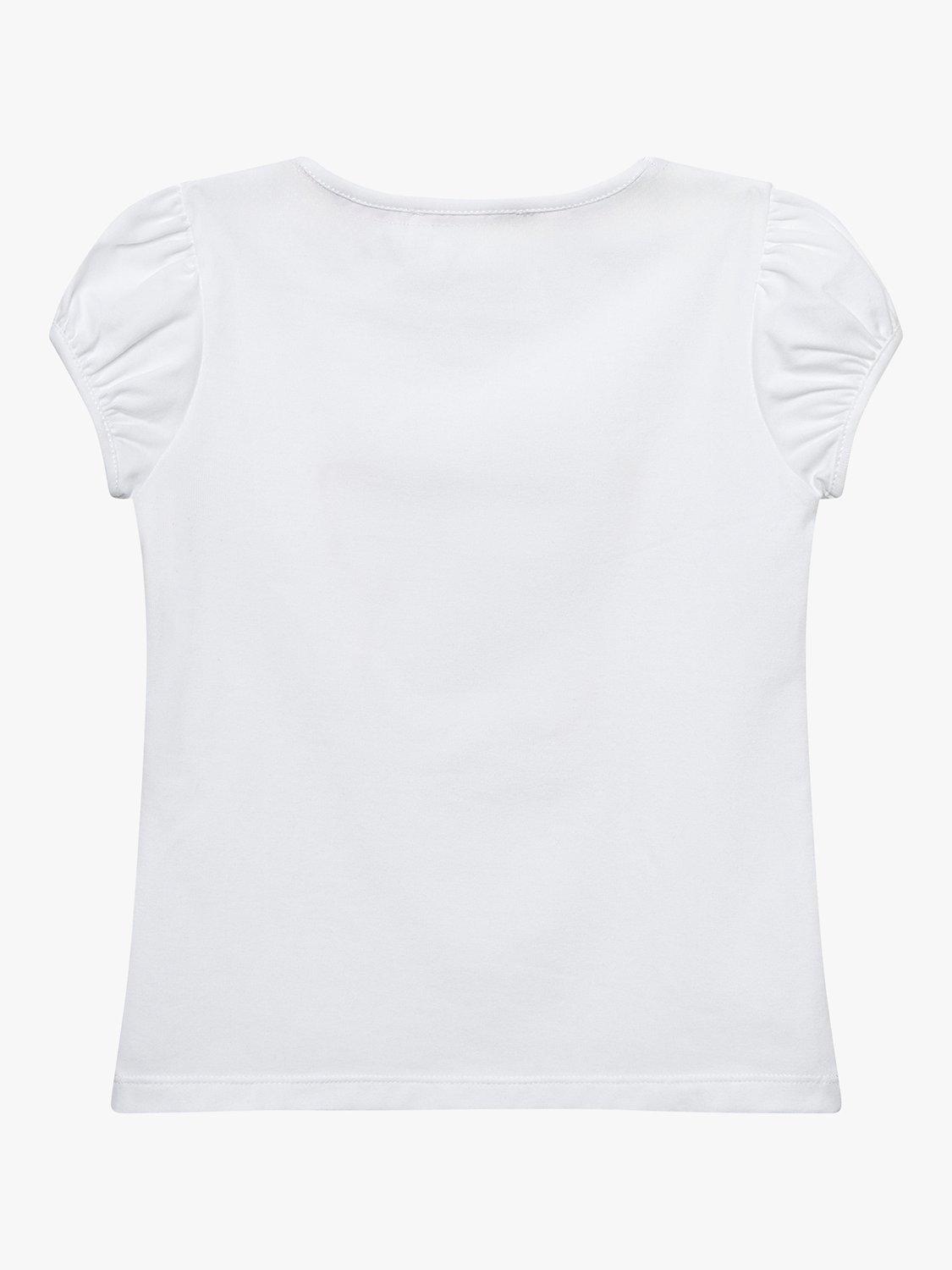 Product image 2 of 5, which shows Trotters Kids' Peppa Pig Meadow Liberty Print Flower Jersey Top, White/Blue, 12 months