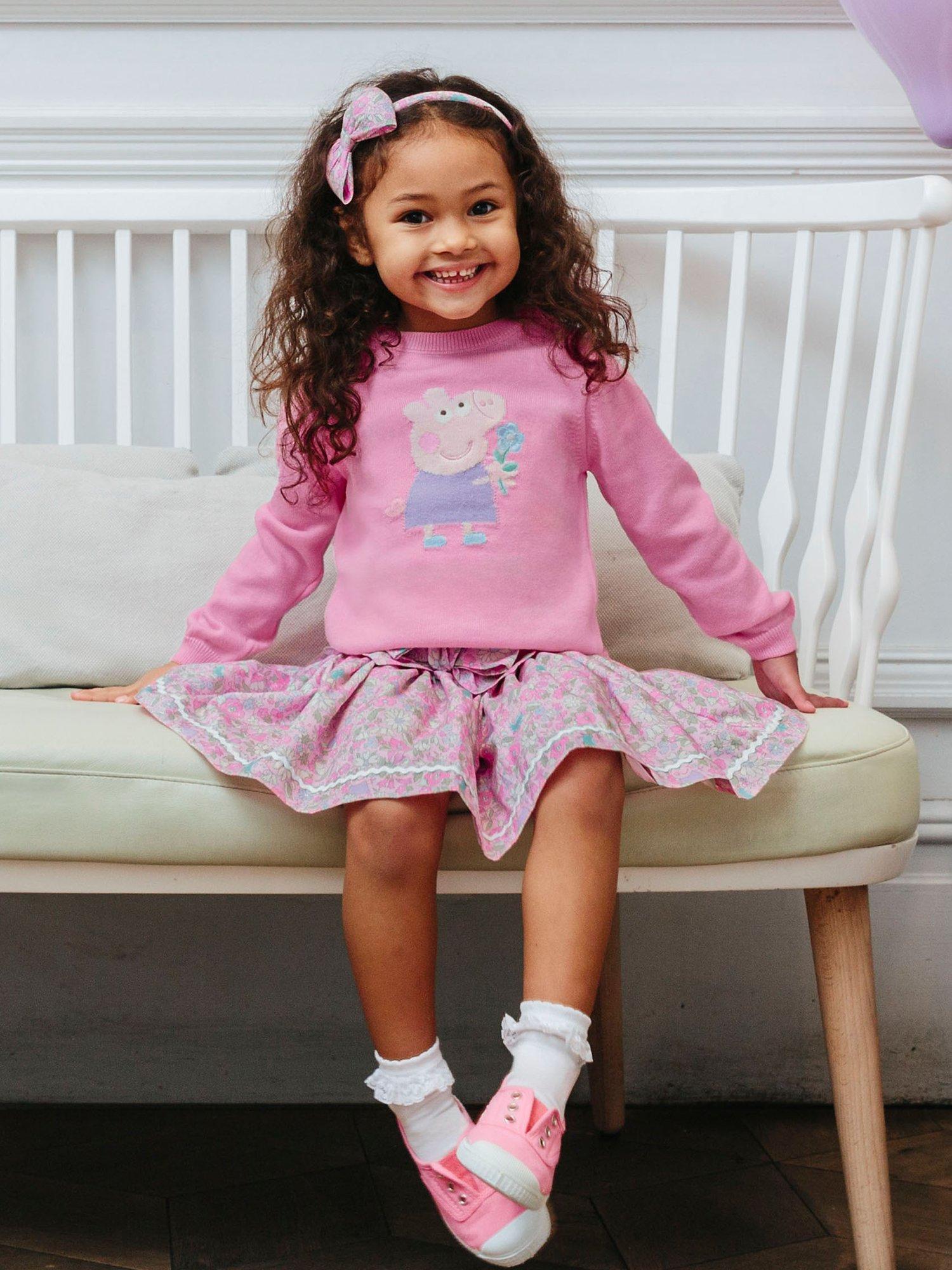 Product image 5 of 5, which shows Trotters Kids' Peppa Pig Knitted Jumper, Pink, 12 months