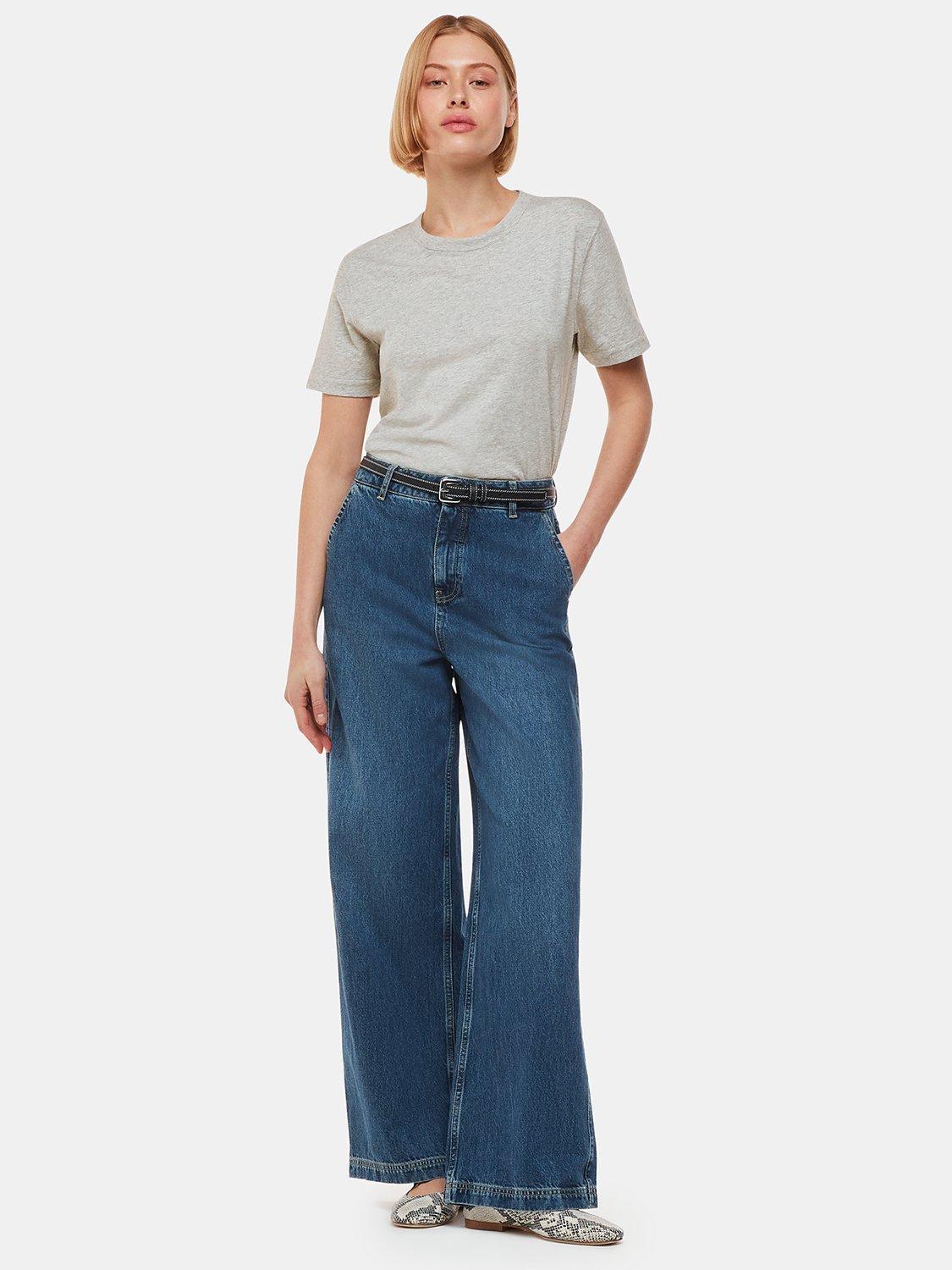 Product image 4 of 6, which shows Whistles Emily Ultimate T-Shirt, Grey Marl, XS