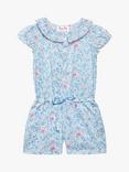 Trotters Kids' Peppa Meadow Liberty Print Collar Playsuit, Blue/Multi