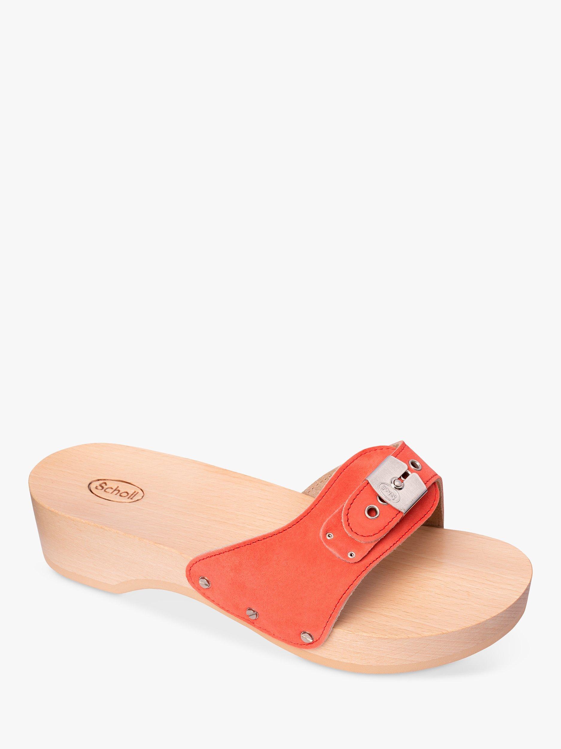 Product image 1 of 1, which shows Scholl Pescura Heeled Suede Sandals, Coral, EU36